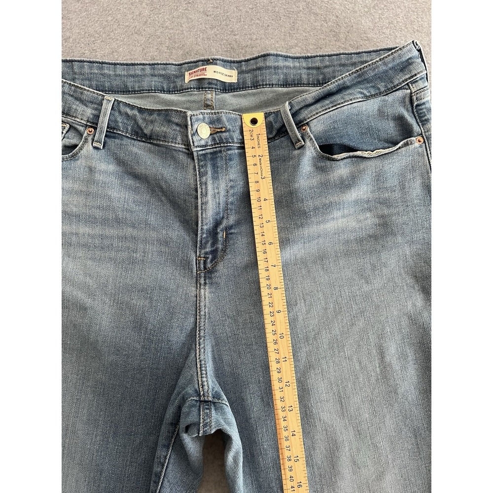 Signature By Levi Strauss & Co. Womens Blue Mid Rise Skinny Jeans 22 - W25 - Picture 9 of 11